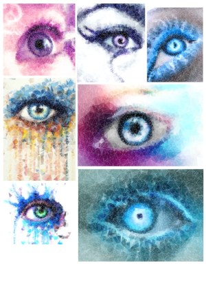 Abstract Polygonal Art of Colorful Human Eyes Free Vector