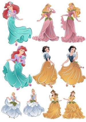 Vector Collection of Elegant Women in Flowing Dresses Free Vector