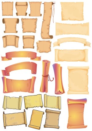 Collection of Vintage and Decorative Paper Scrolls and Banners Free Vector