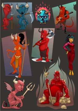 Cartoon Devil and Demon Characters Collection Free Vector