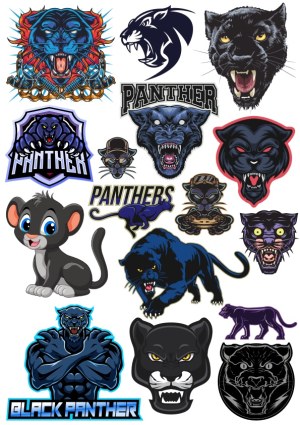 Collection of Panther and Black Panther Vector Illustrations and Logos Free Vector