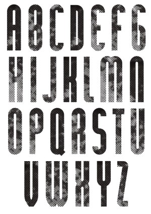 Halftone Pattern Uppercase Alphabet Font Vector Free Vector