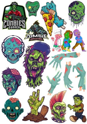 Zombie and Undead Vector Graphics Collection Free Vector
