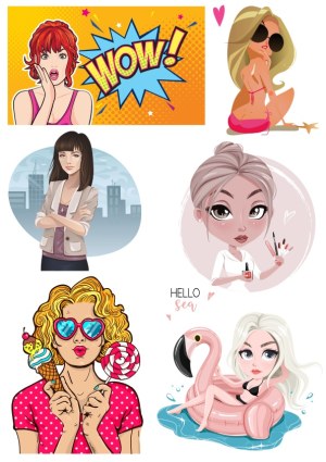 Collection of Pop Art and Modern Female Characters in Various Styles Free Vector