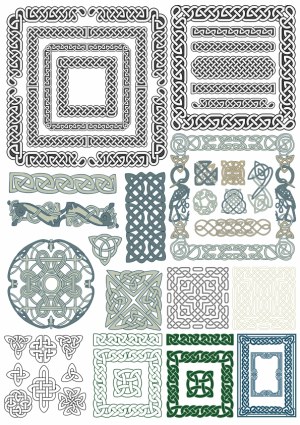 Collection of Celtic Knot Borders and Decorative Patterns Free Vector