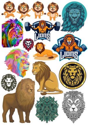 Collection of Diverse Lion Illustrations and Mascots Free Vector