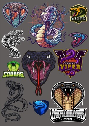 Viper and Cobra Snake Logos and Esports Badges Free Vector