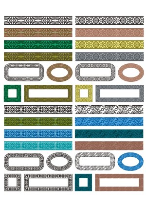 Colorful Ornate Patterned Borders and Frames Vector Set Free Vector
