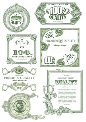 Vintage Style 100% Quality Premium Floral Frames and Labels Free Vector
