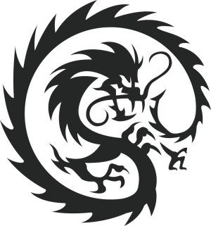 Black Tribal Dragon Silhouette Vector Free Vector