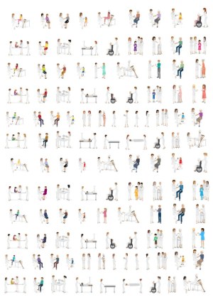 Medical and Healthcare People with Disabilities and Physicians Vector Set Free Vector