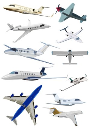 Vector Collection of Various Airplane Types and Angles Free Vector
