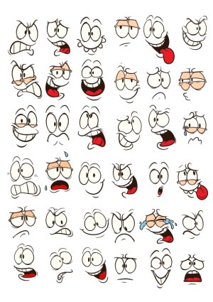 Cartoon Face Expressions Set Free Vector