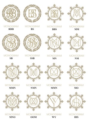 Elegant Decorative Golden Monogram Collection Free Vector
