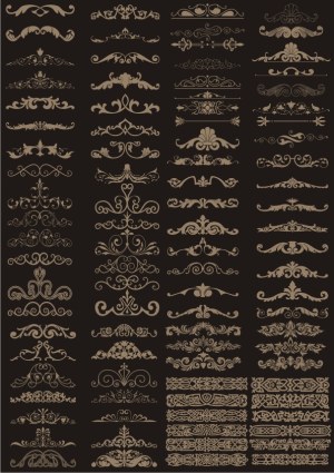 Elegant Vintage Ornamental Borders and Flourishes Collection Free Vector