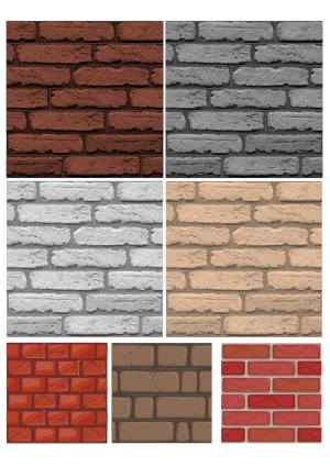 Various Brick Wall Textures and Patterns Vector Set Free Vector