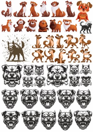 Diverse Dog Illustrations Collection Free Vector