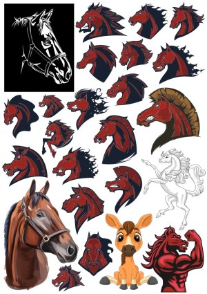 Collection of Horse Head Logos and Illustrations Free Vector