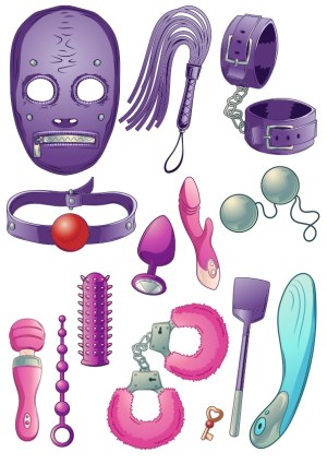 Vector Set of Adult BDSM and Erotic Toys Free Vector