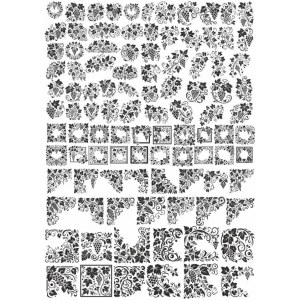 Ornate Floral and Grape Vine Vector Design Elements Free Vector
