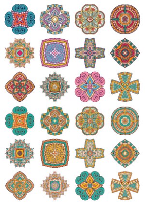 Colorful Hand-Drawn Ornamental Mandala and Geometric Patterns Free Vector