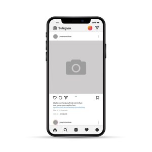 Smartphone Displaying Blank Instagram Post Vector Free Vector