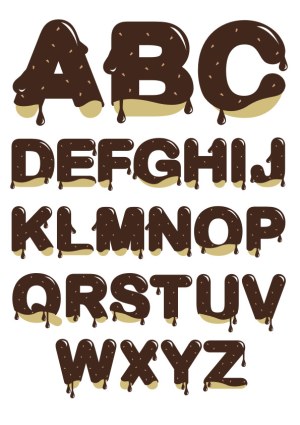 Chocolate Dripping Alphabet Uppercase Letters Free Vector