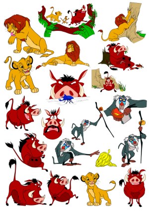 Cartoon Lion King Characters Vector Set Free Vector