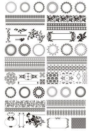 Vintage Floral Ornamental Borders and Circular Frames Collection Free Vector