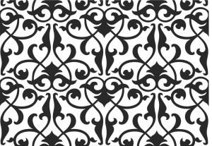Black and White Vintage Floral Ornamental Pattern Free Vector