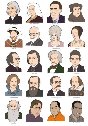Vector Portraits of Famous Historical Figures Free Vector