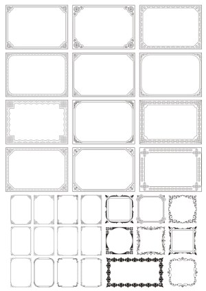 Collection of Decorative Vector Frame Borders in Various Styles Free Vector