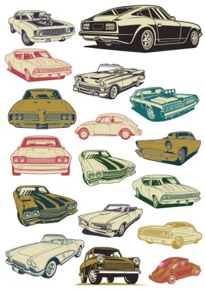 Vintage Classic Car Vector Collection Free Vector