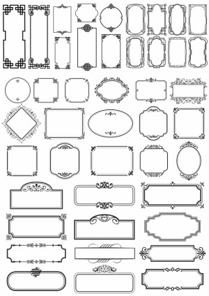 Collection of Decorative Vintage and Geometric Frame Borders Free Vector