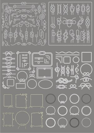 Variety of Decorative Rope Knots and Frame Vector Elements Free Vector
