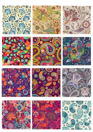 Collection of Colorful Paisley and Floral Pattern Vectors Free Vector