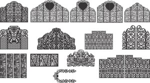 Decorative Ornate Vector Gate Patterns Free Vector