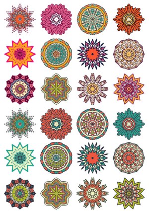 Colorful Hand-Drawn Mandala Patterns Collection Free Vector
