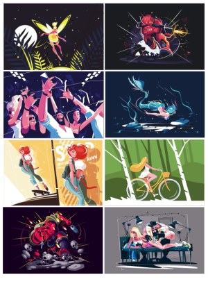 Diverse Fantasy and Everyday Life Vector Illustrations Set Free Vector