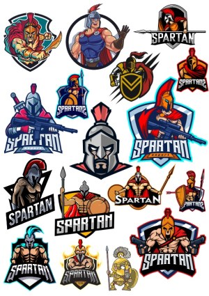 Spartan Warrior Emblems and Esports Logos Collection Free Vector