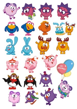 Cute colorful cartoon animal characters in various poses Free Vector