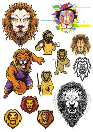 Diverse Lion Illustrations and Mascot Vectors Free Vector