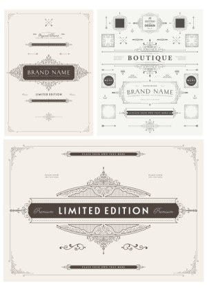 Vintage Ornate Frames and Labels Collection for Boutique and Brand Design Free Vector