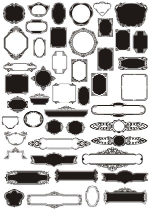 Set of Vintage Decorative Frames and Labels Free Vector