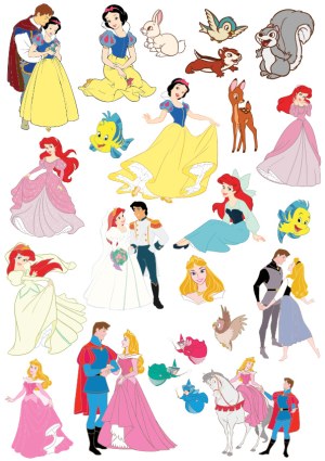 Classic Disney Princesses and Characters Vector Collection Free Vector