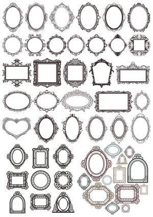 Vintage Ornate Decorative Frames Vector Collection Free Vector