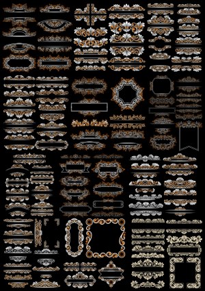 Set of Decorative Vintage Floral Frames and Borders Free Vector
