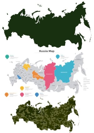 Detailed Infographic Map of Russia with Regions Highlighted Free Vector