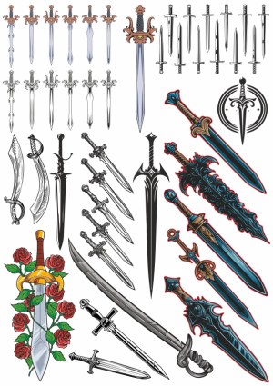 Assorted Decorative Sword Vector Collection Free Vector