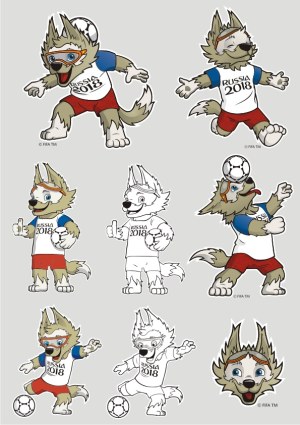 2018 Russia World Cup Wolf Mascot Vector Collection Free Vector